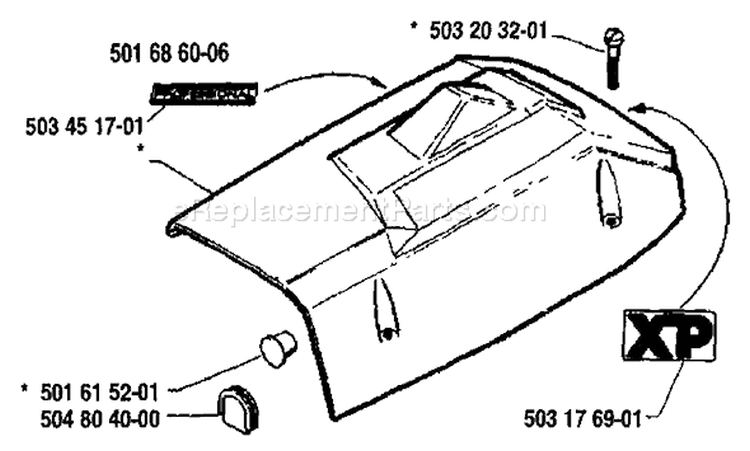 Page N Diagram and Parts List for 266 1986-12 Husqvarna Chainsaw