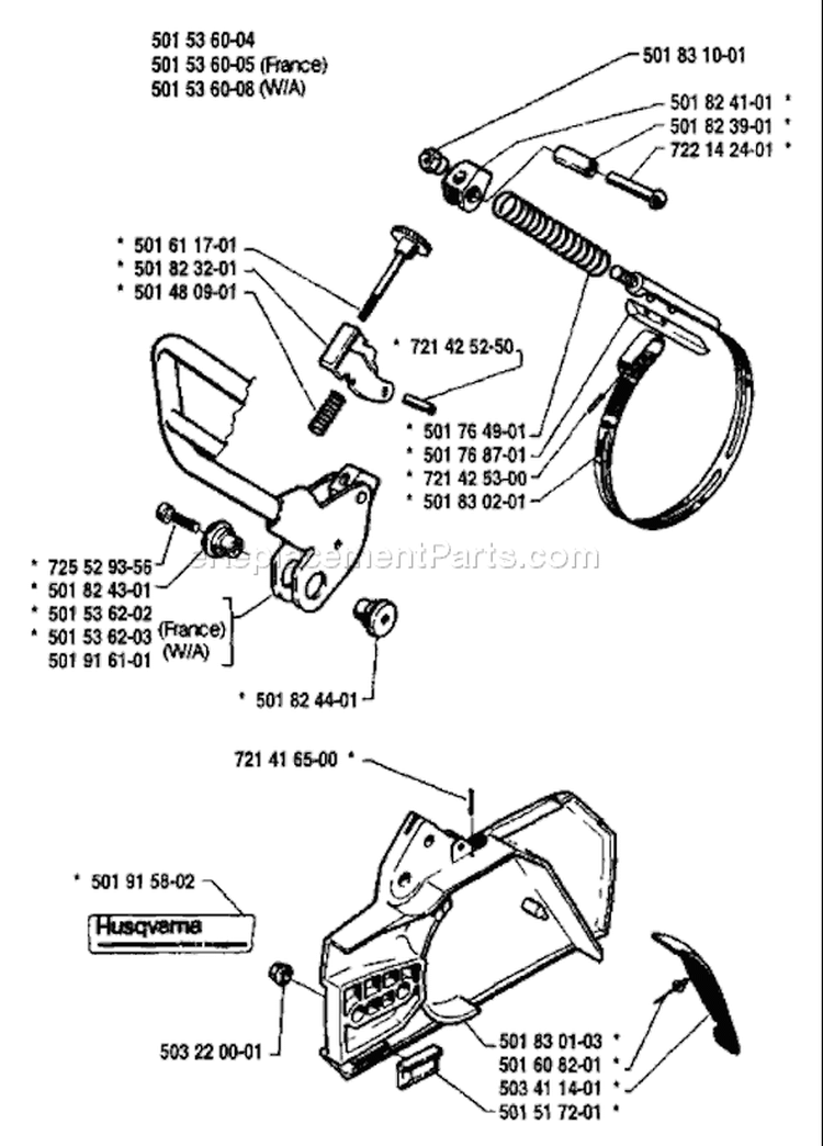 Page C Diagram and Parts List for 266 1986-12 Husqvarna Chainsaw