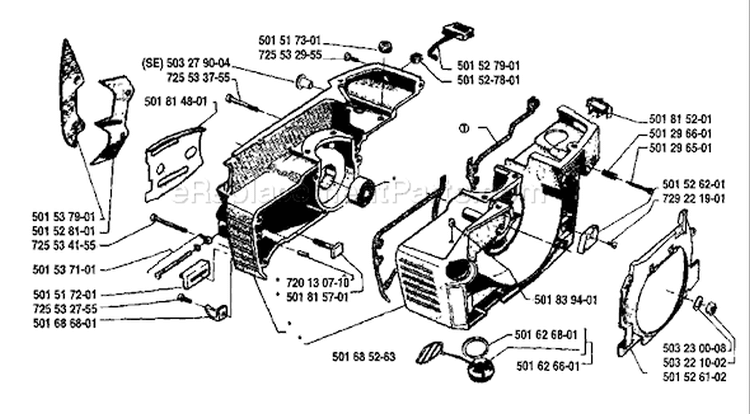 Page D Diagram and Parts List for 266 1986-12 Husqvarna Chainsaw