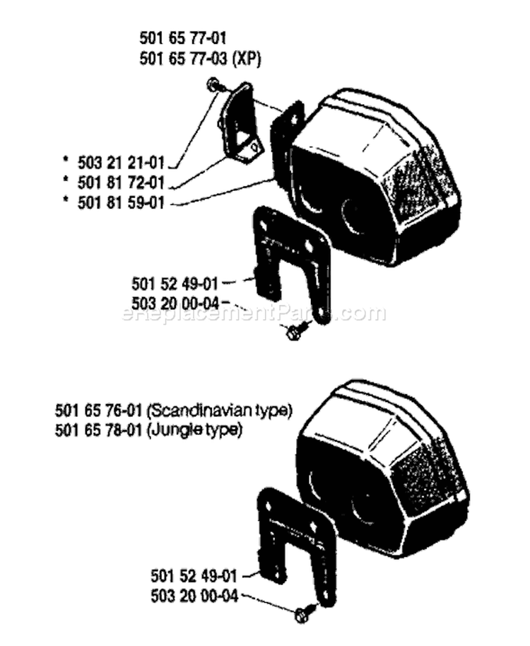 Page G Diagram and Parts List for 266 1986-12 Husqvarna Chainsaw