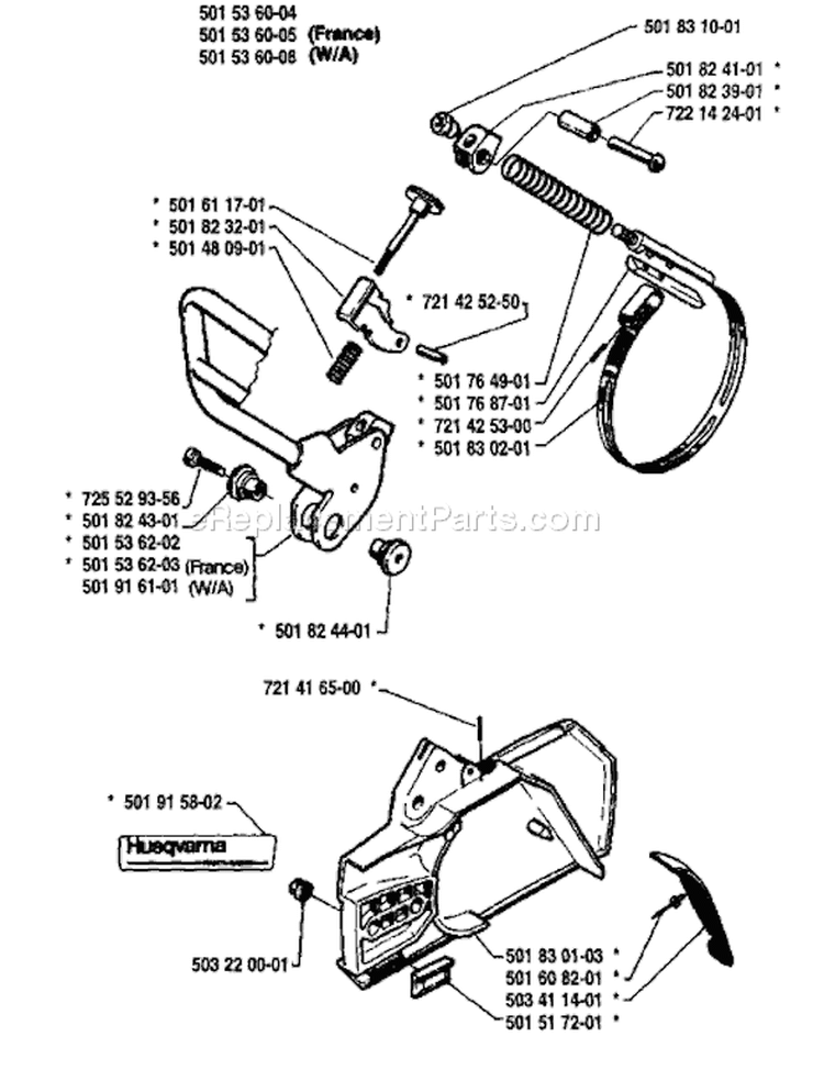 Page C Diagram and Parts List for 266 1987-11 Husqvarna Chainsaw