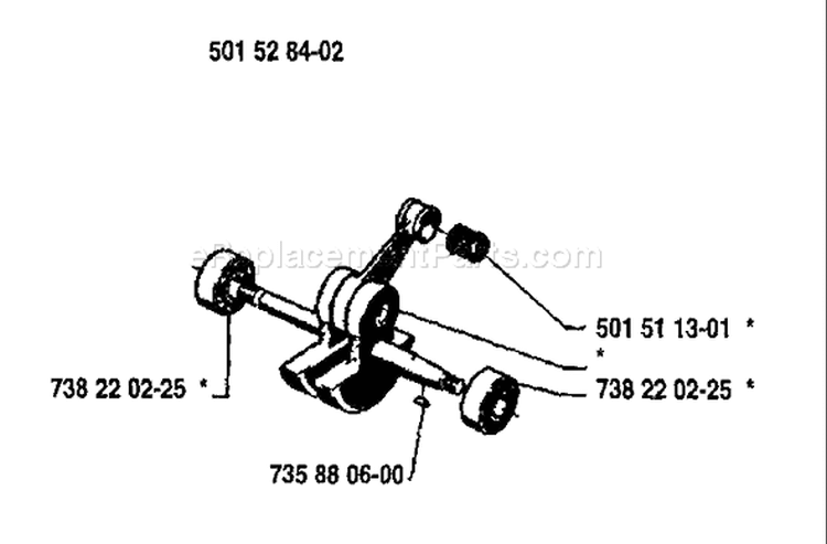 Page E Diagram and Parts List for 266 1987-11 Husqvarna Chainsaw
