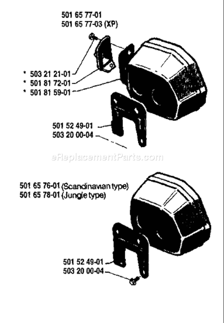Page G Diagram and Parts List for 266 1987-11 Husqvarna Chainsaw