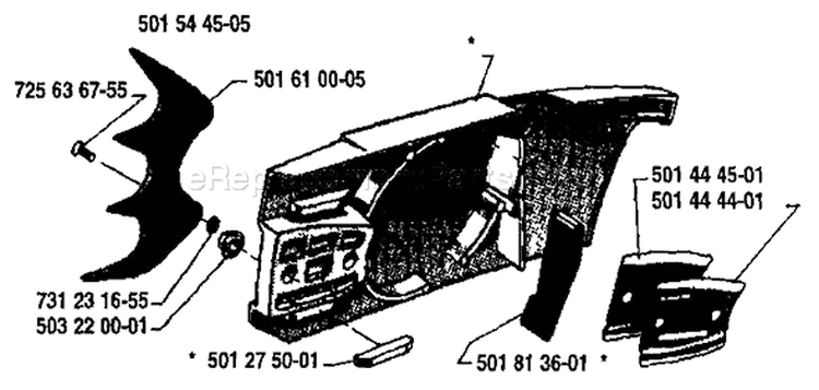 Page H Diagram and Parts List for 266 1987-11 Husqvarna Chainsaw