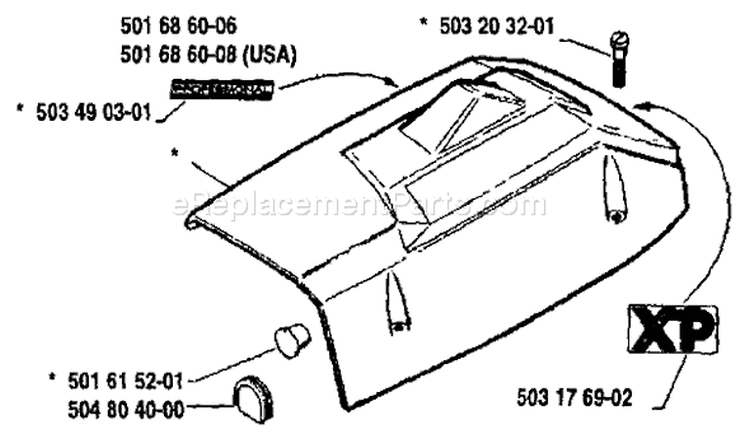 Page L Diagram and Parts List for 266 1988-06 Husqvarna Chainsaw