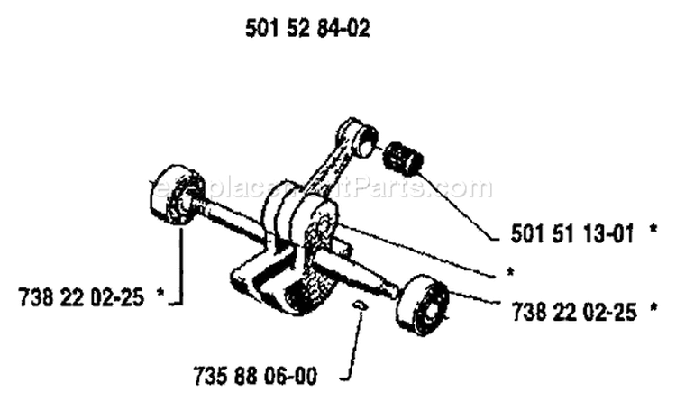 Page E Diagram and Parts List for 266 1988-06 Husqvarna Chainsaw