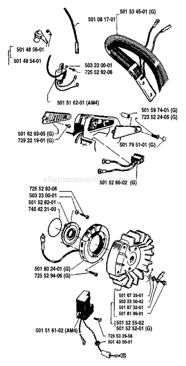 Page F Diagram and Parts List for 266 1988-06 Husqvarna Chainsaw