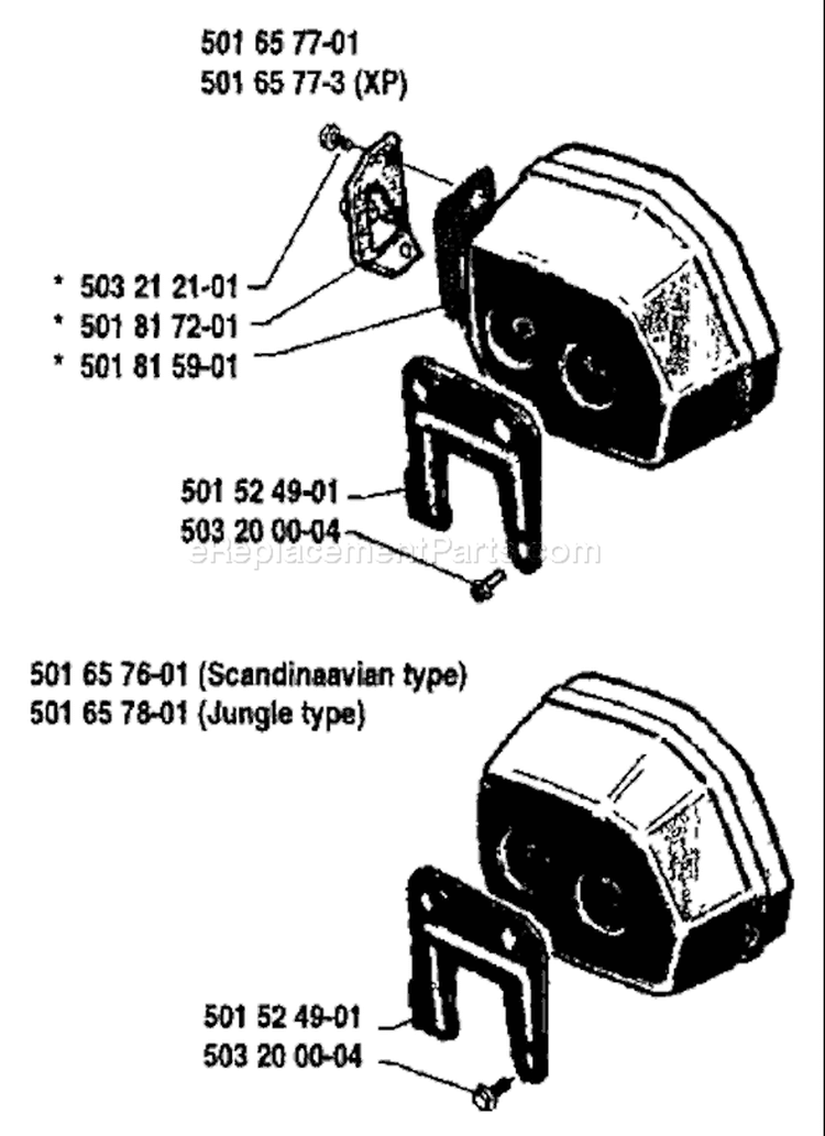Page G Diagram and Parts List for 266 1988-06 Husqvarna Chainsaw