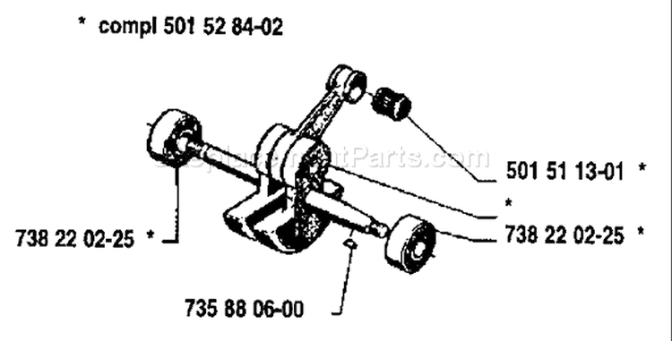 Page E Diagram and Parts List for 266 1989-02 Husqvarna Chainsaw