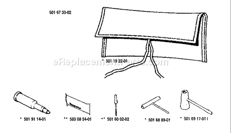 Page K Diagram and Parts List for 268 1987-05 Husqvarna Chainsaw