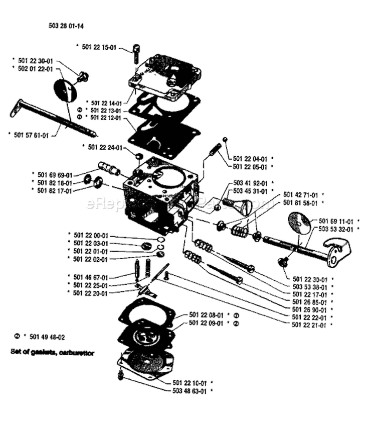 Page B Diagram and Parts List for 268 1987-05 Husqvarna Chainsaw