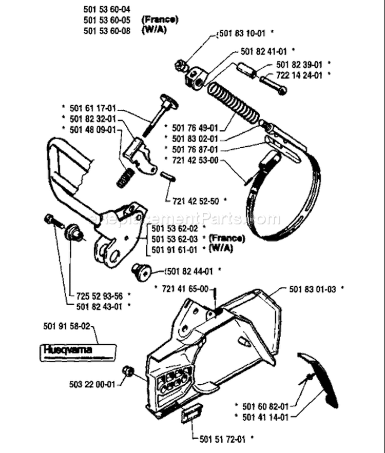 Page C Diagram and Parts List for 268 1987-05 Husqvarna Chainsaw