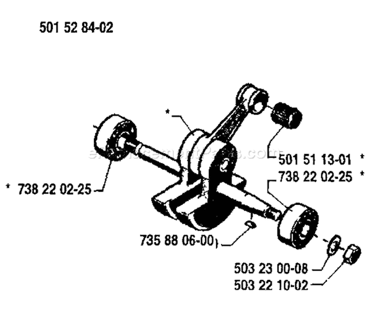 Page E Diagram and Parts List for 268 1987-05 Husqvarna Chainsaw