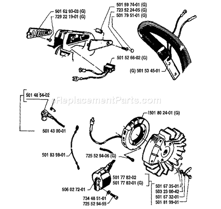 Page F Diagram and Parts List for 268 1987-05 Husqvarna Chainsaw