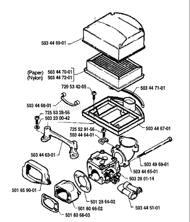 Page A Diagram and Parts List for 268 1987-11 Husqvarna Chainsaw