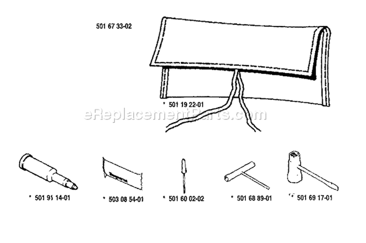 Page L Diagram and Parts List for 268 1987-11 Husqvarna Chainsaw