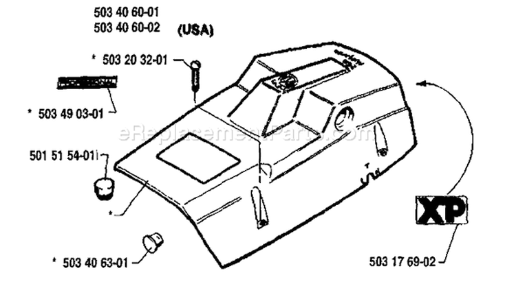 Page M Diagram and Parts List for 268 1987-11 Husqvarna Chainsaw