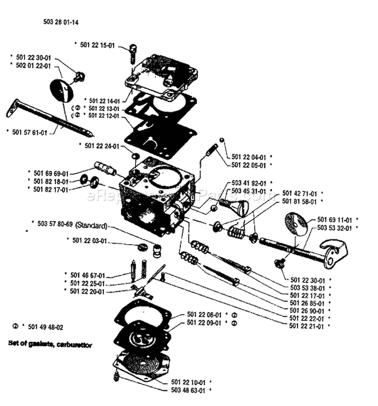 Page B Diagram and Parts List for 268 1987-11 Husqvarna Chainsaw