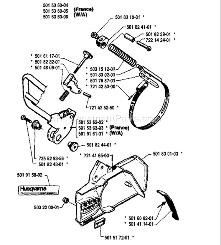 Page C Diagram and Parts List for 268 1987-11 Husqvarna Chainsaw