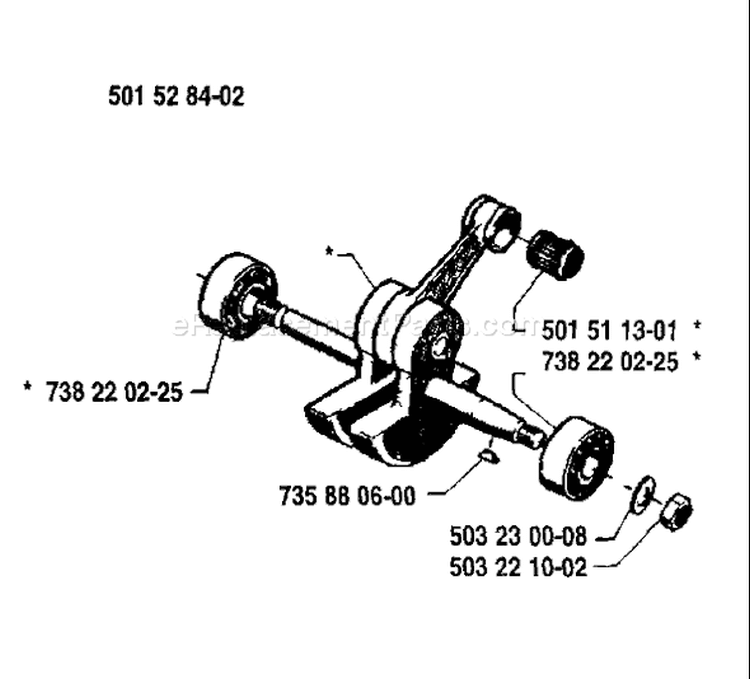 Page E Diagram and Parts List for 268 1987-11 Husqvarna Chainsaw