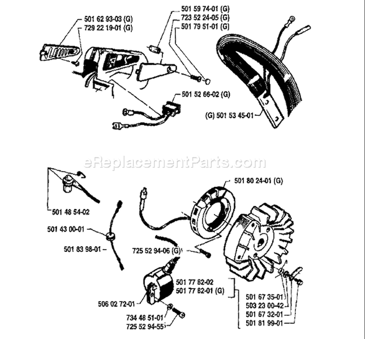Page F Diagram and Parts List for 268 1987-11 Husqvarna Chainsaw