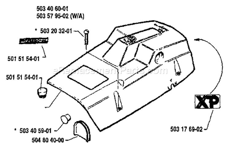 Page M Diagram and Parts List for 268 1989-02 Husqvarna Chainsaw