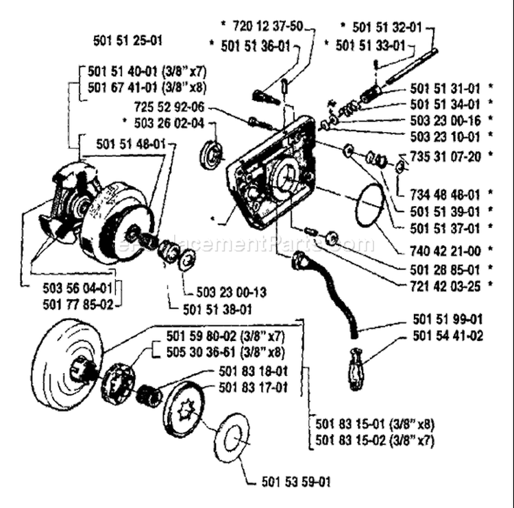 Page I Diagram and Parts List for 268 1989-02 Husqvarna Chainsaw