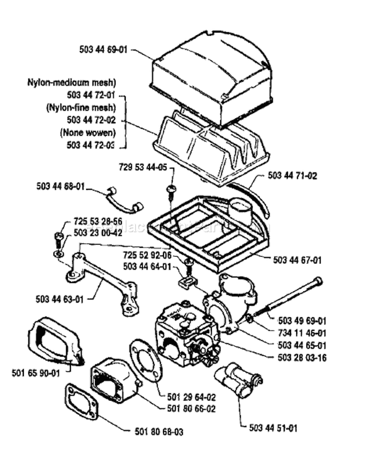 Page A Diagram and Parts List for 268 1991-02 Husqvarna Chainsaw