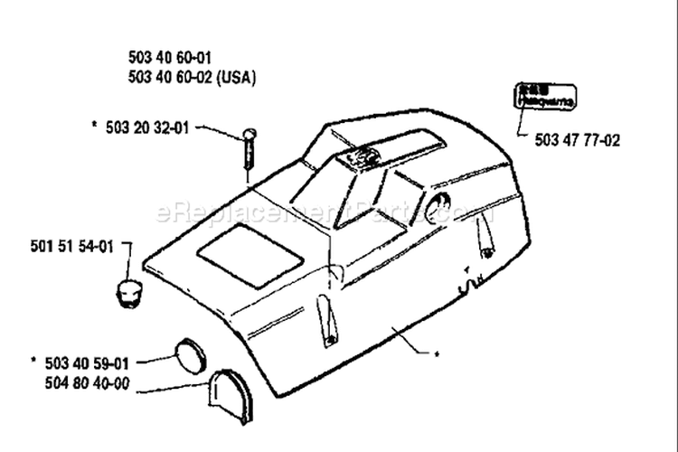Page L Diagram and Parts List for 268 1991-02 Husqvarna Chainsaw