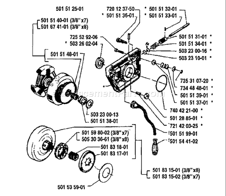 Page D Diagram and Parts List for 268 1991-02 Husqvarna Chainsaw