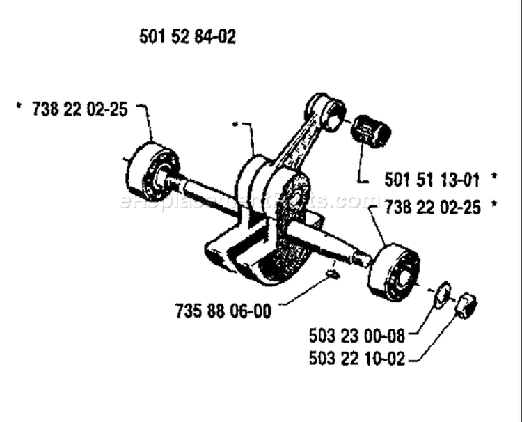 Page F Diagram and Parts List for 268 1991-02 Husqvarna Chainsaw