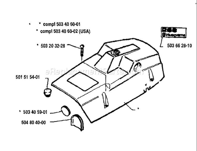 Page M Diagram and Parts List for 268 1993-09 Husqvarna Chainsaw