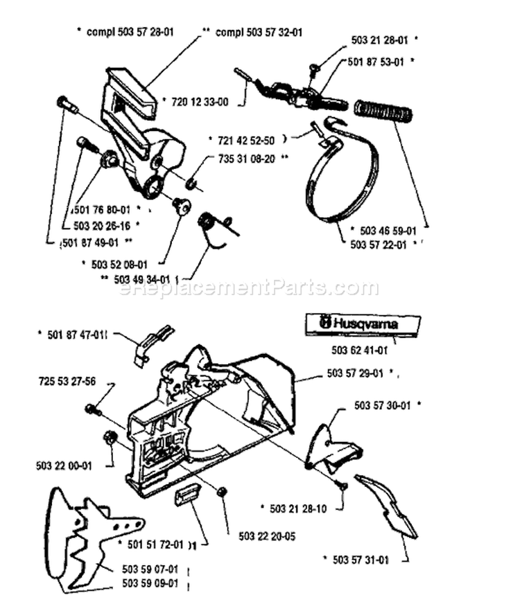 Page C Diagram and Parts List for 268 1993-09 Husqvarna Chainsaw