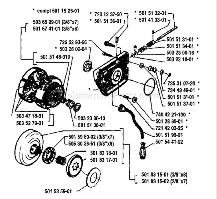 Page D Diagram and Parts List for 268 1993-09 Husqvarna Chainsaw