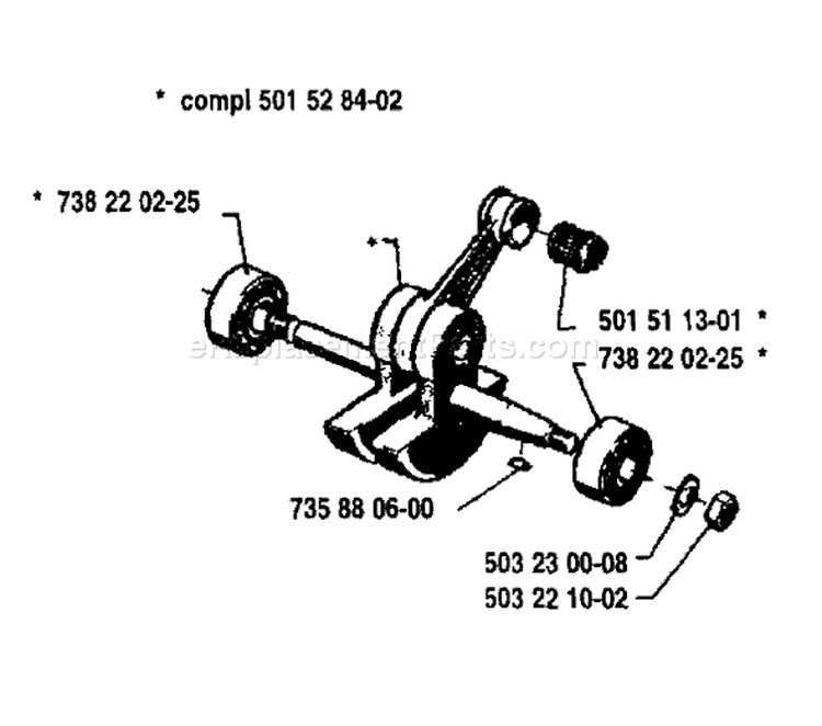 Page F Diagram and Parts List for 268 1993-09 Husqvarna Chainsaw