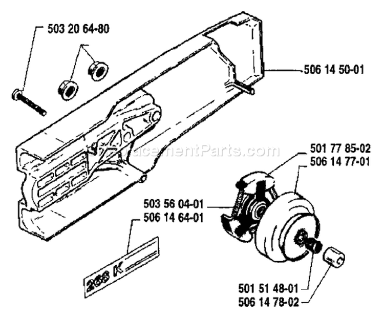 Page C Diagram and Parts List for 268K 268 K 1989-01 Husqvarna Concrete Saw