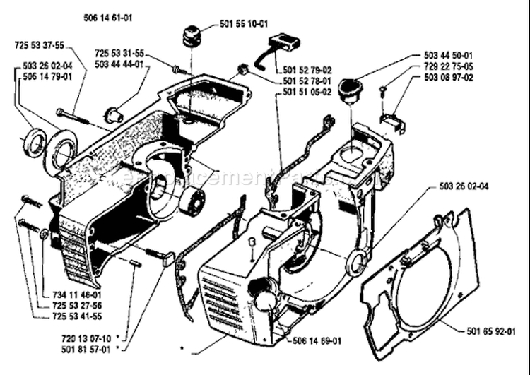 Page D Diagram and Parts List for 268K 268 K 1989-01 Husqvarna Concrete Saw