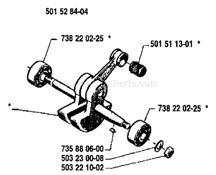 Page E Diagram and Parts List for 268K 268 K 1989-01 Husqvarna Concrete Saw