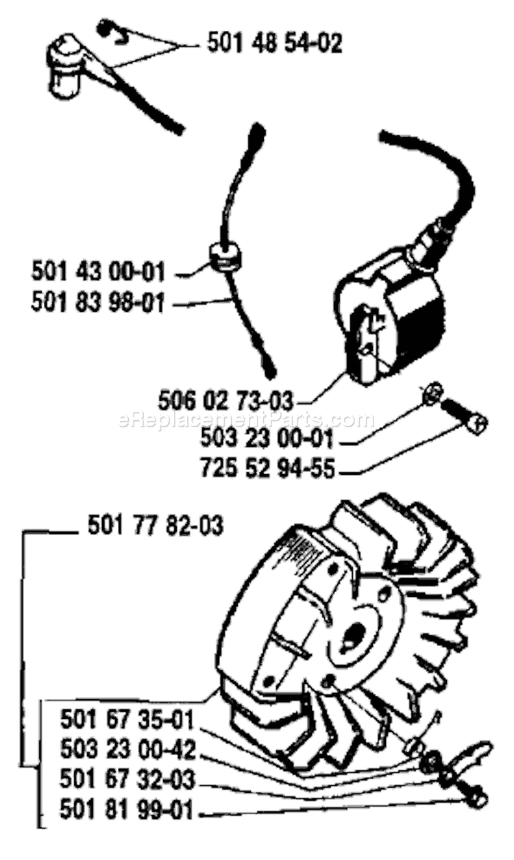 Page H Diagram and Parts List for 268K 268 K 1989-01 Husqvarna Concrete Saw