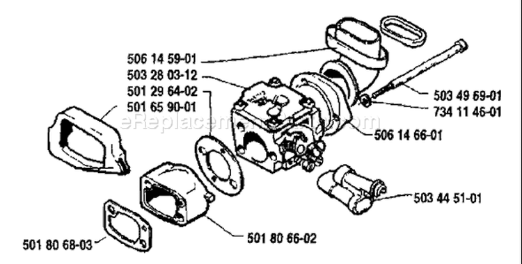 Page A Diagram and Parts List for 268K 268 K 1991-04 Husqvarna Concrete Saw