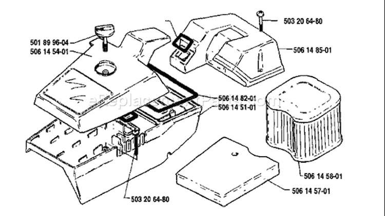 Page L Diagram and Parts List for 268K 268 K 1991-04 Husqvarna Concrete Saw