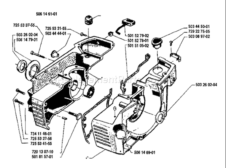 Page D Diagram and Parts List for 268K 268 K 1991-04 Husqvarna Concrete Saw