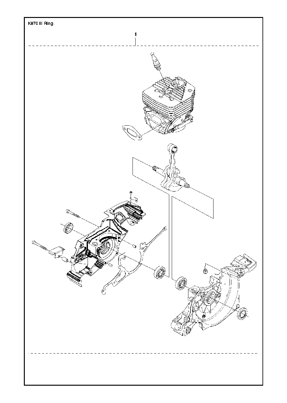 Engine Diagram and Parts List for K970IIIRING 2017-03 Husqvarna Circular Saw