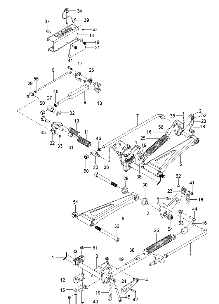 Mower Lift / Deck Lift Diagram and Parts List for Z548 (96792970100)(2018-08) Husqvarna Lawn Mower