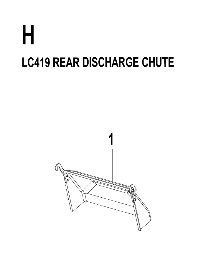 Rear Discharge Chute Diagram and Parts List for LC419 2019-04 Husqvarna Lawn Mower