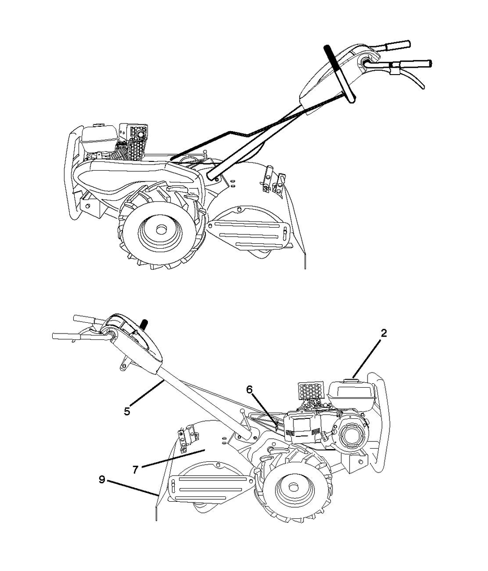 Decals Diagram and Parts List for TR317DE  Husqvarna Tiller
