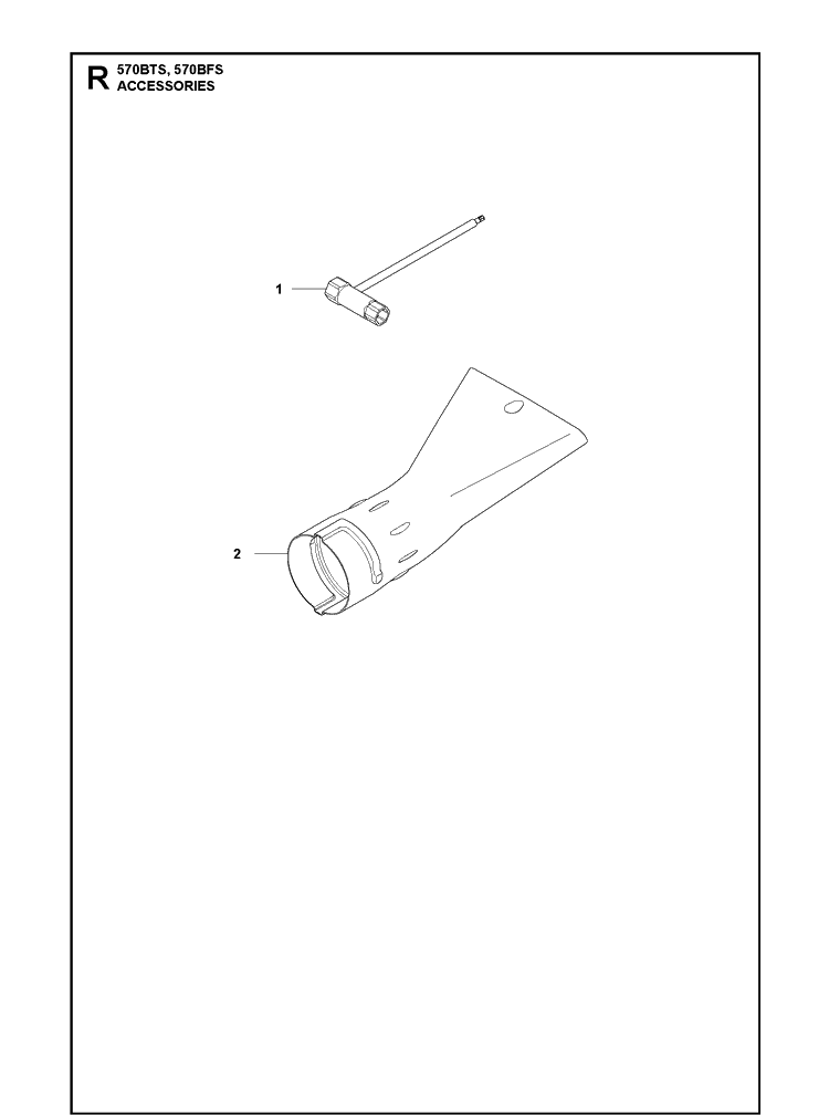 Accessories Diagram and Parts List for 570BTS 20111800001-Current Husqvarna Leaf Blower / Vacuum