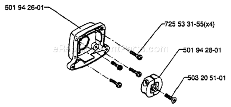 Page C Diagram and Parts List for 25H 25 H 1993-01 Husqvarna Hedge Trimmer