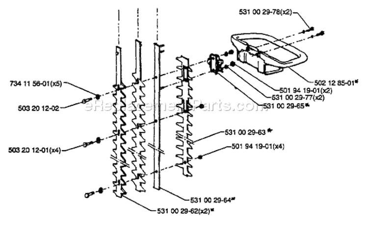 Page H Diagram and Parts List for 26H 26 H 1993-01 Husqvarna Hedge Trimmer