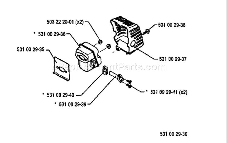 Page H Diagram and Parts List for 26H 26 H 1994-03 Husqvarna Hedge Trimmer